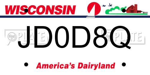 JD0D8Q Wisconsin License Plate