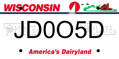 JD0O5D Wisconsin License Plate