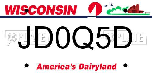 JD0Q5D Wisconsin License Plate