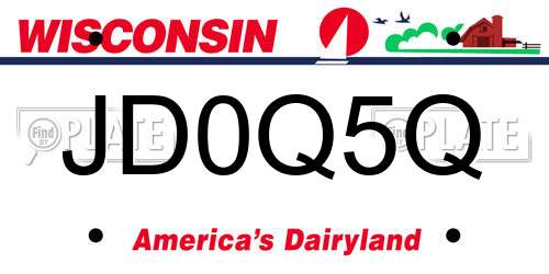 JD0Q5Q Wisconsin License Plate