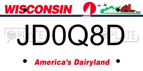 JD0Q8D Wisconsin License Plate