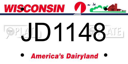 JD1148 Wisconsin License Plate