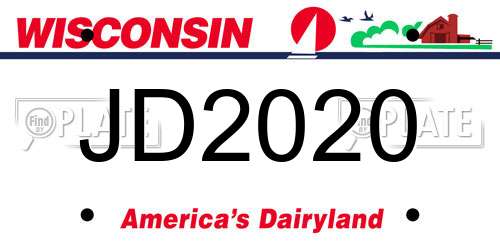 JD2020 Wisconsin License Plate