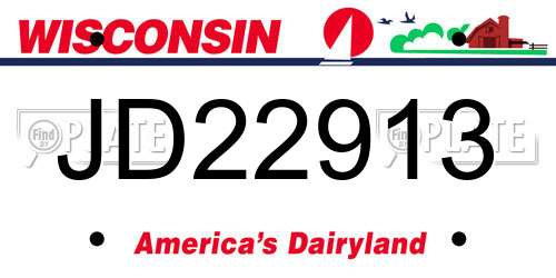 JD22913 Wisconsin License Plate