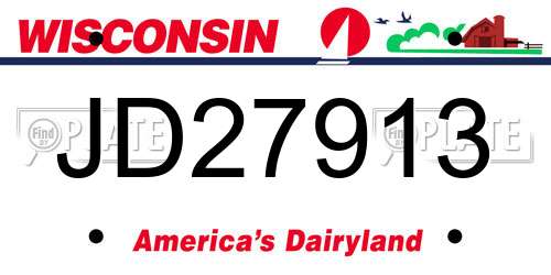 JD27913 Wisconsin License Plate