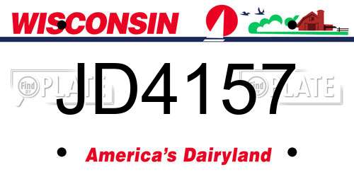JD4157 Wisconsin License Plate