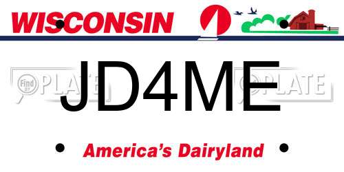 JD4ME Wisconsin License Plate