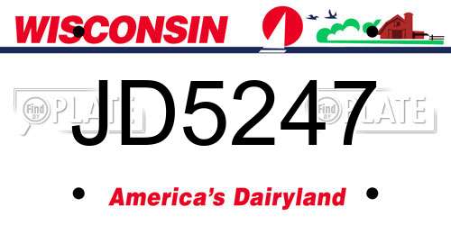 JD5247 Wisconsin License Plate