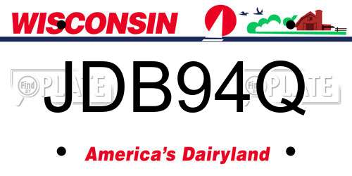 JDB94Q Wisconsin License Plate
