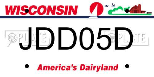 JDD05D Wisconsin License Plate