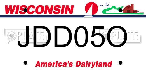 JDD05O Wisconsin License Plate