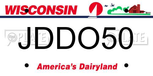 JDDO50 Wisconsin License Plate