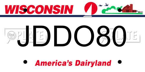 JDDO80 Wisconsin License Plate