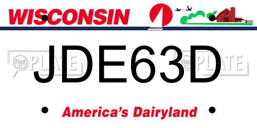 JDE63D Wisconsin License Plate