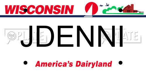 JDENNI Wisconsin License Plate