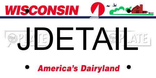 JDETAIL Wisconsin License Plate