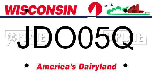 JDO05Q Wisconsin License Plate