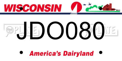 JDO080 Wisconsin License Plate