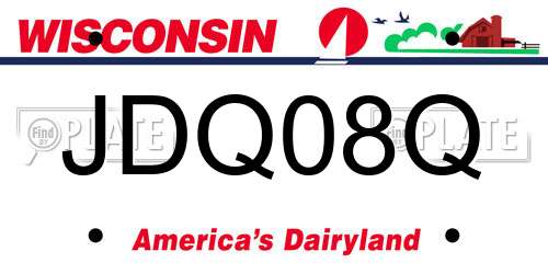 JDQ08Q Wisconsin License Plate