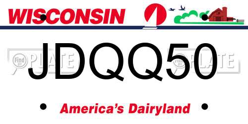 JDQQ50 Wisconsin License Plate