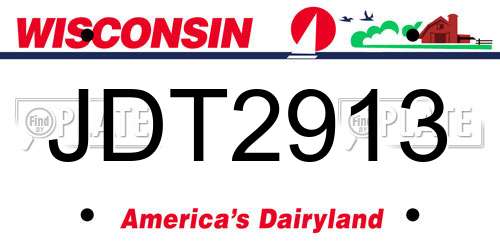 JDT2913 Wisconsin License Plate