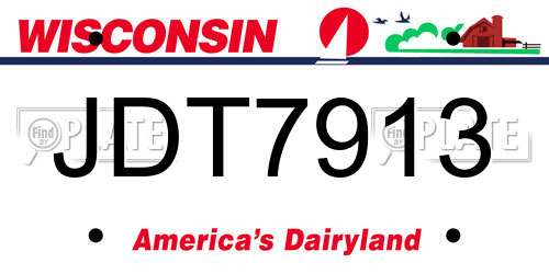 JDT7913 Wisconsin License Plate