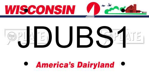 JDUBS1 Wisconsin License Plate