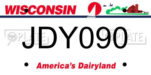 JDY090 Wisconsin License Plate