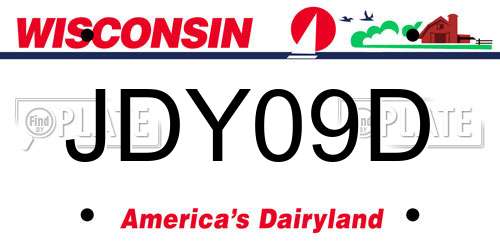 JDY09D Wisconsin License Plate