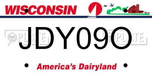 JDY09O Wisconsin License Plate