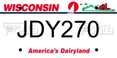 JDY270 Wisconsin License Plate