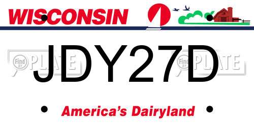 JDY27D Wisconsin License Plate