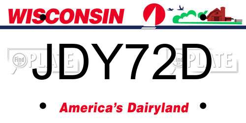 JDY72D Wisconsin License Plate