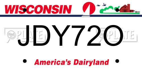 JDY72O Wisconsin License Plate