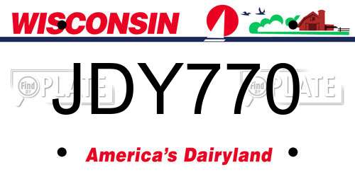 JDY770 Wisconsin License Plate