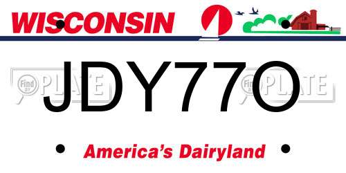 JDY77O Wisconsin License Plate