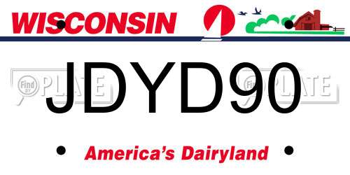 JDYD90 Wisconsin License Plate