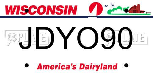 JDYO90 Wisconsin License Plate