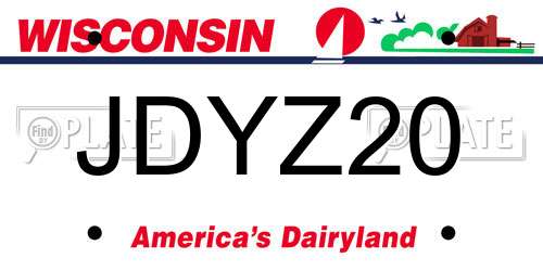JDYZ20 Wisconsin License Plate