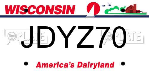 JDYZ70 Wisconsin License Plate