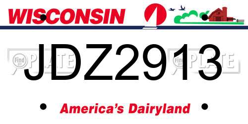 JDZ2913 Wisconsin License Plate