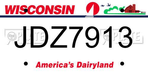JDZ7913 Wisconsin License Plate