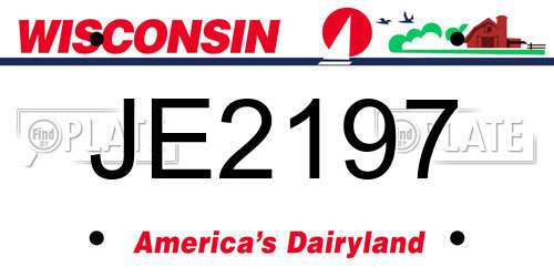 JE2197 Wisconsin License Plate
