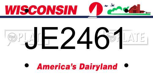 JE2461 Wisconsin License Plate