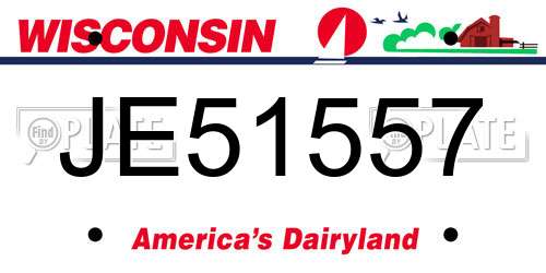 JE51557 Wisconsin License Plate