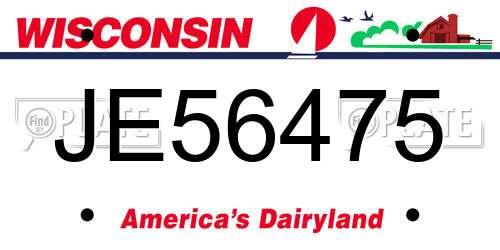 JE56475 Wisconsin License Plate
