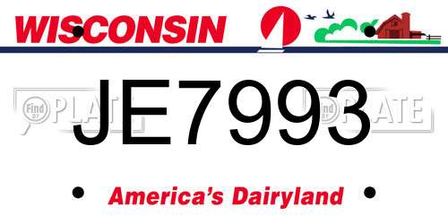 JE7993 Wisconsin License Plate
