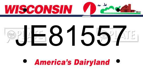 JE81557 Wisconsin License Plate