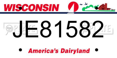 JE81582 Wisconsin License Plate
