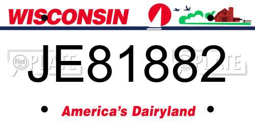 JE81882 Wisconsin License Plate